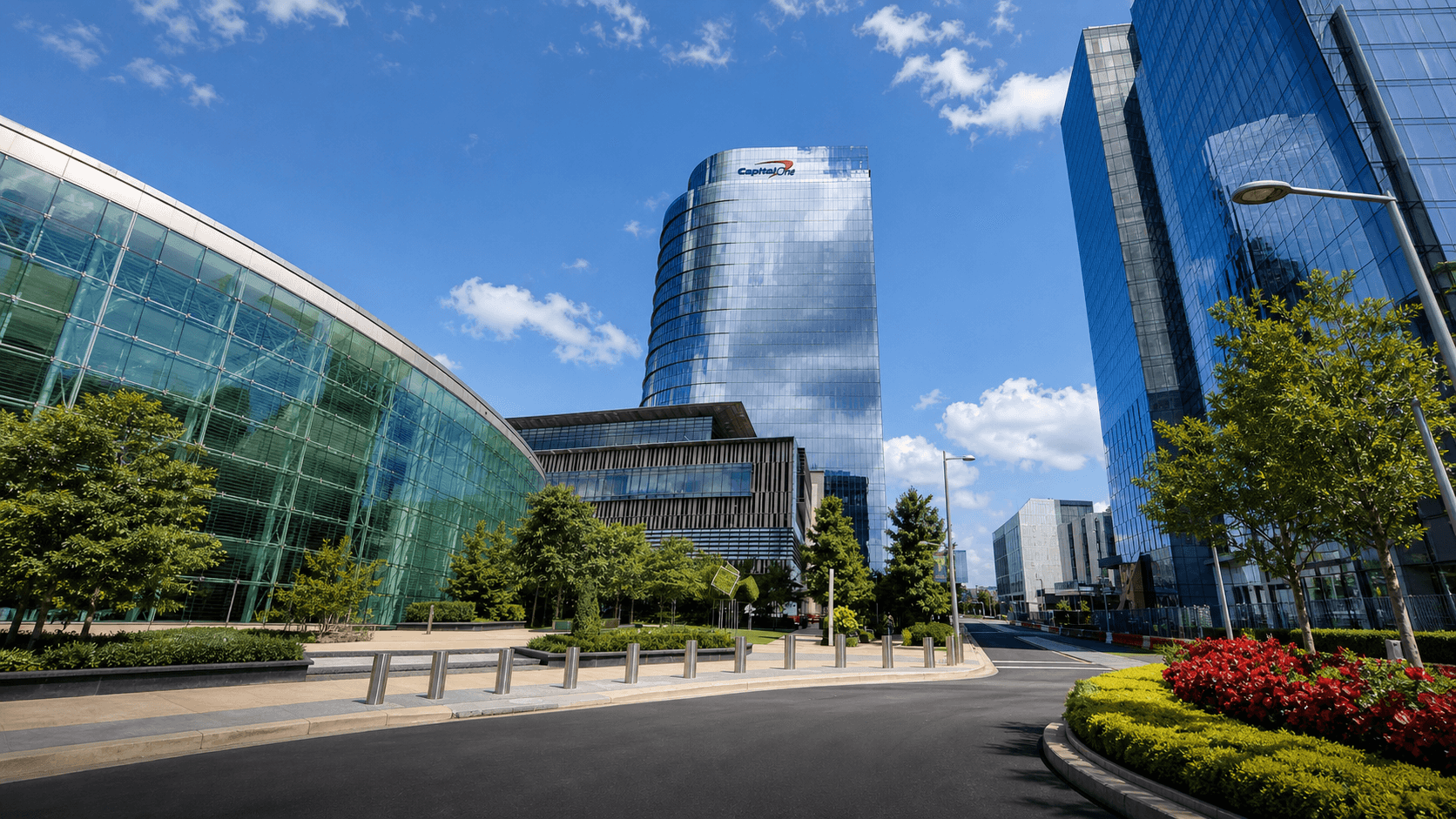 Capital One office campus and logo