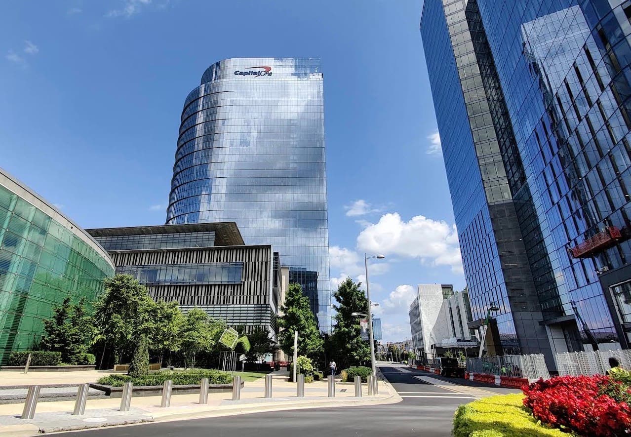 Capital One office campus and logo